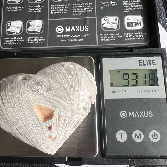 Mexican White Lace Agate Druzy Heart Carving‎ (5) - Picture 10 of 10